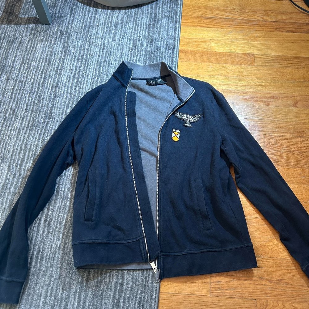 AX Armani Exchange Men's Eagle Logo Full-Zip  Hoodie